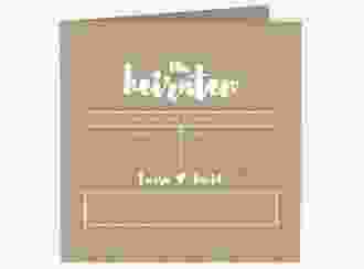 Hochzeitseinladung Letterbox quadr. Klappkarte Kraftpapier