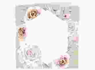 Hochzeitseinladung Bohorose quadr. Klappkarte Kraftpapier