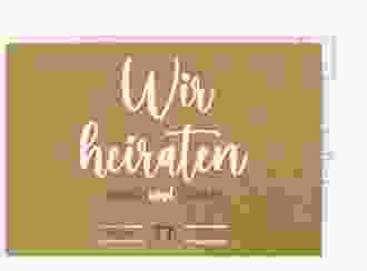 Save the Date-Postkarte Noble A6 Postkarte Kraftpapier mit elegantem Schriftzug