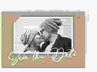 Save the Date-Postkarte Crafty A6 Postkarte Kraftpapier in Kraftpapier-Optik mit Foto