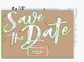 Save the Date-Postkarte Words A6 Postkarte Kraftpapier