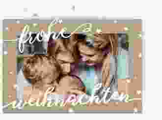 Weihnachtskarte Sternenlicht A6 Postkarte Kraftpapier mit Foto und Sternen