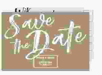 Save the Date-Postkarte Words A6 Postkarte Kraftpapier