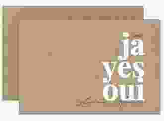 Save the Date-Karte Oui A6 Karte quer Kraftpapier mit Ja-Wort in verschiedenen Sprachen