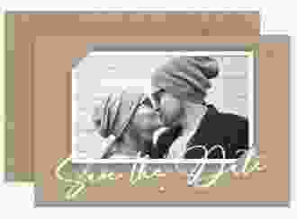 Save the Date-Karte Crafty A6 Karte quer Kraftpapier