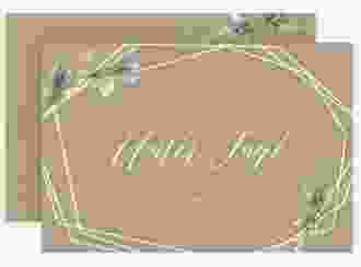 Save the Date-Karte Greenish A6 Karte quer Kraftpapier