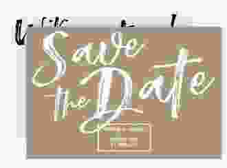 Save the Date-Karte Words A6 Karte quer Kraftpapier