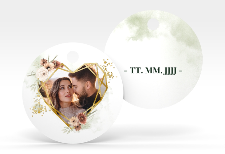 Geschenkanhänger Hochzeit Odeur Geschenkanhänger, rund gold