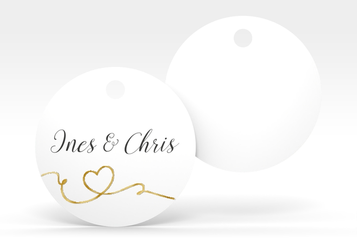 Geschenkanhänger Hochzeit Dolce Geschenkanhänger, rund gold