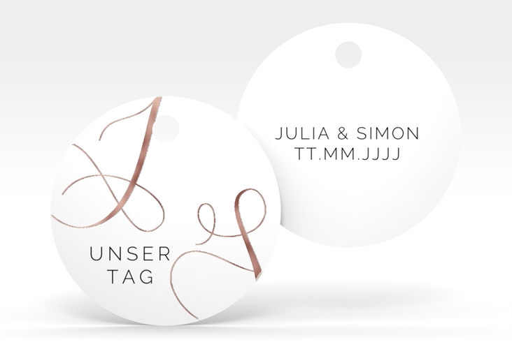 Geschenkanhänger Hochzeit Eheschließung Geschenkanhänger, rund rosegold