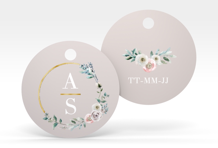 Geschenkanhänger Hochzeit Symphonie Geschenkanhänger, rund gold