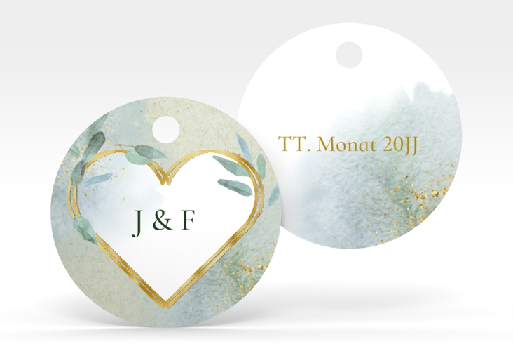 Geschenkanhänger Hochzeit Amore Geschenkanhänger, rund gold