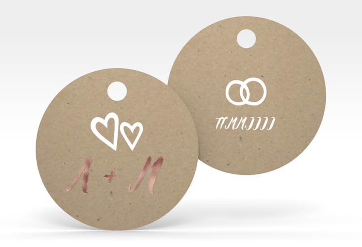 Geschenkanhänger Hochzeit Icons Geschenkanhänger, rund rosegold