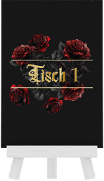 Tischnummer Hochzeit "Gothic Rose"