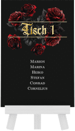 Tischaufsteller Hochzeit "Gothic Rose"