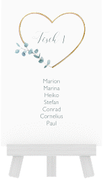 Tischaufsteller Hochzeit "Greenheart"