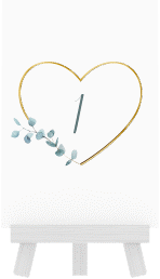 Tischnummer Hochzeit "Greenheart"