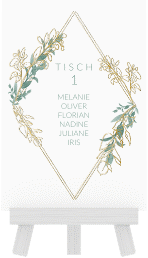 Klick: Details zu Tischaufsteller Hochzeit "Verde" anzeigen Tischaufsteller Hochzeit "Verde"