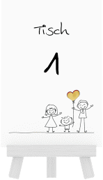 Klick: Details zu Tischnummer Hochzeit "Family" anzeigen Tischnummer Hochzeit "Family"