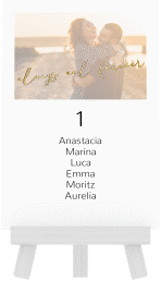 Klick: Details zu Tischaufsteller Hochzeit "Lucent" anzeigen Tischaufsteller Hochzeit "Lucent"