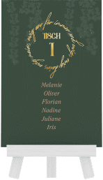 Tischaufsteller Hochzeit "Efeugrün"