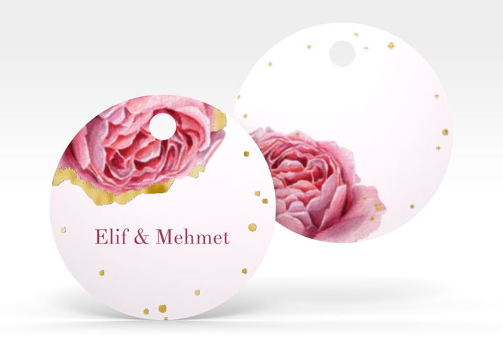 Geschenkanhänger Hochzeit Cherie Geschenkanhänger, rund rosa gold
