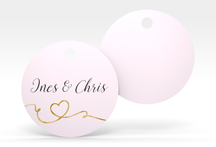 Geschenkanhänger Hochzeit Dolce Geschenkanhänger, rund rosa gold