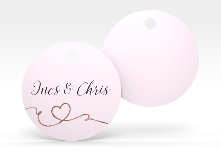 Geschenkanhänger Hochzeit Dolce Geschenkanhänger, rund rosa rosegold