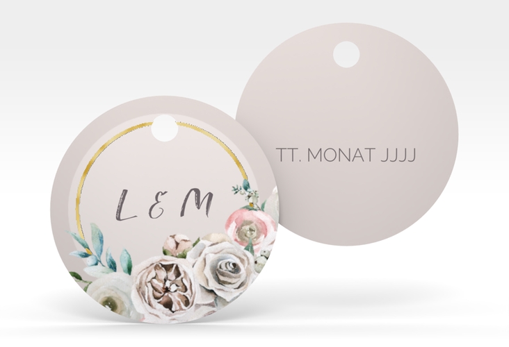 Geschenkanhänger Hochzeit Romance Geschenkanhänger, rund rosa gold
