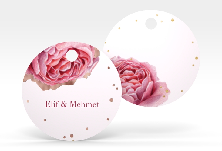 Geschenkanhänger Hochzeit Cherie Geschenkanhänger, rund gold rosegold