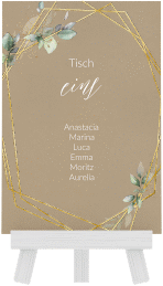 Klick: Details zu Tischaufsteller Hochzeit "Greenish" anzeigen Tischaufsteller Hochzeit "Greenish"