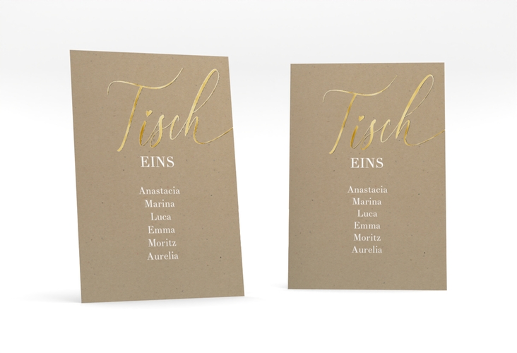Tischaufsteller Hochzeit Kalligrafie Tischaufsteller gold