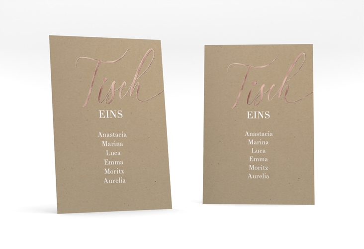 Tischaufsteller Hochzeit Kalligrafie Tischaufsteller rosegold