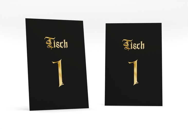 Tischnummer Hochzeit Wednesday Tischaufsteller gold