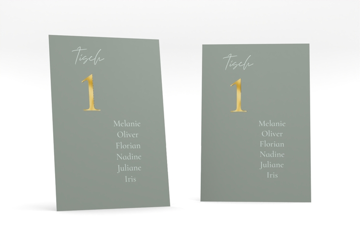Tischaufsteller Hochzeit Day Tischaufsteller gold mit Datum im minimalistischen Design