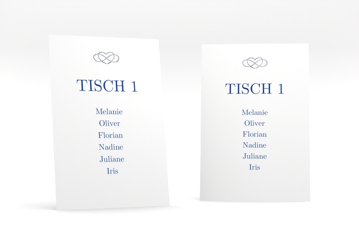 Tischaufsteller Hochzeit Infinity Tischaufsteller silber