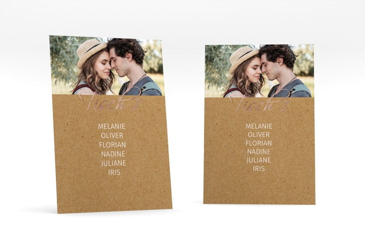 Tischaufsteller Hochzeit Big Picture Tischaufsteller rosegold mit Foto des Brautpaars
