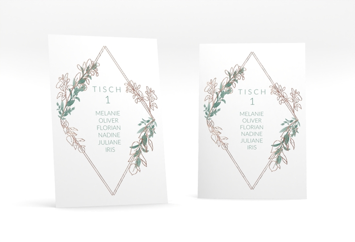 Tischaufsteller Hochzeit Verde Tischaufsteller rosegold