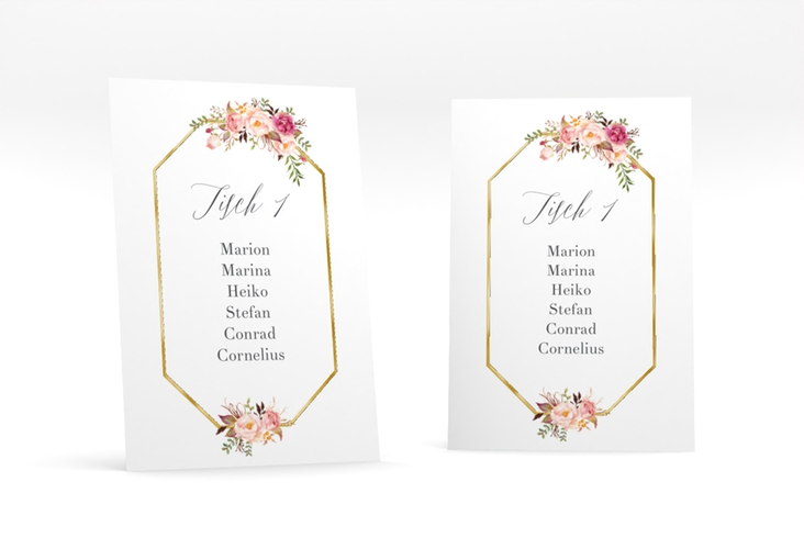 Tischaufsteller Hochzeit Prachtvoll Tischaufsteller gold