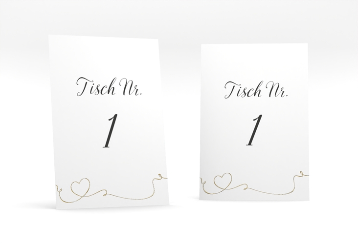 Tischnummer Hochzeit Dolce Tischaufsteller gold