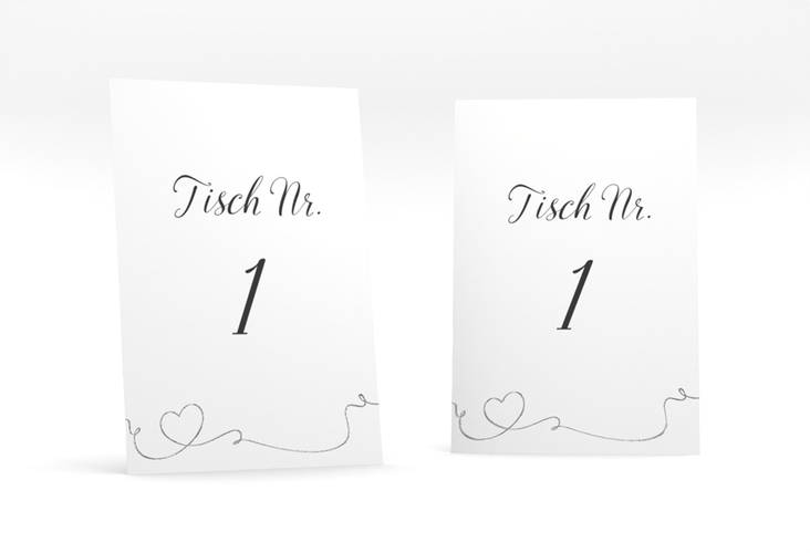 Tischnummer Hochzeit Dolce Tischaufsteller silber