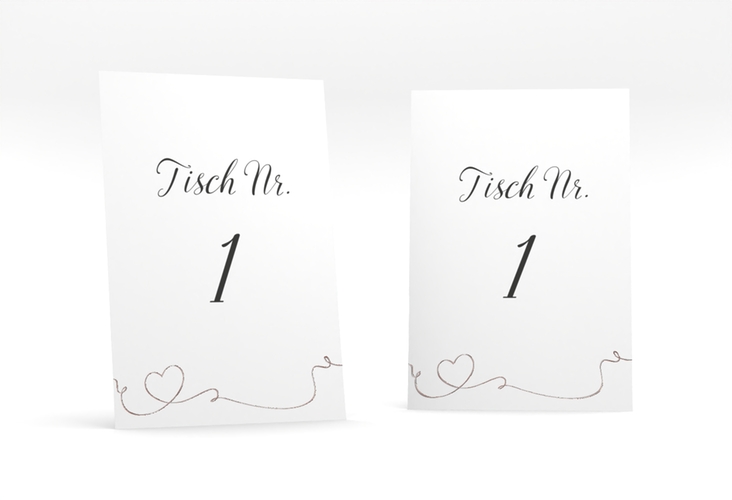 Tischnummer Hochzeit Dolce Tischaufsteller rosegold