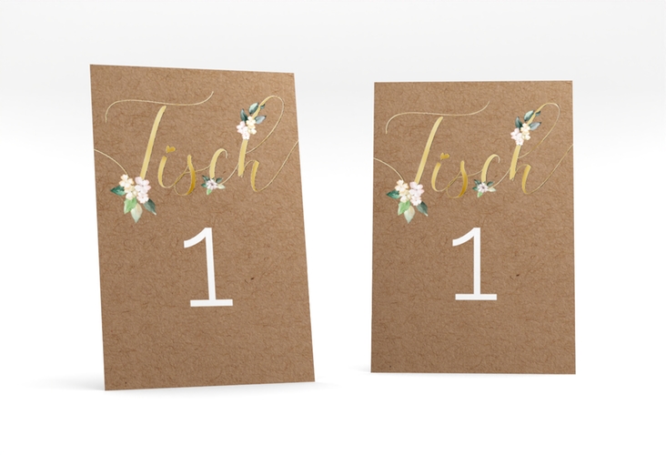 Tischnummer Hochzeit Inlove Tischaufsteller gold