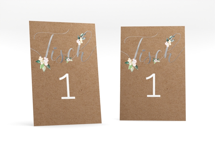 Tischnummer Hochzeit Inlove Tischaufsteller silber