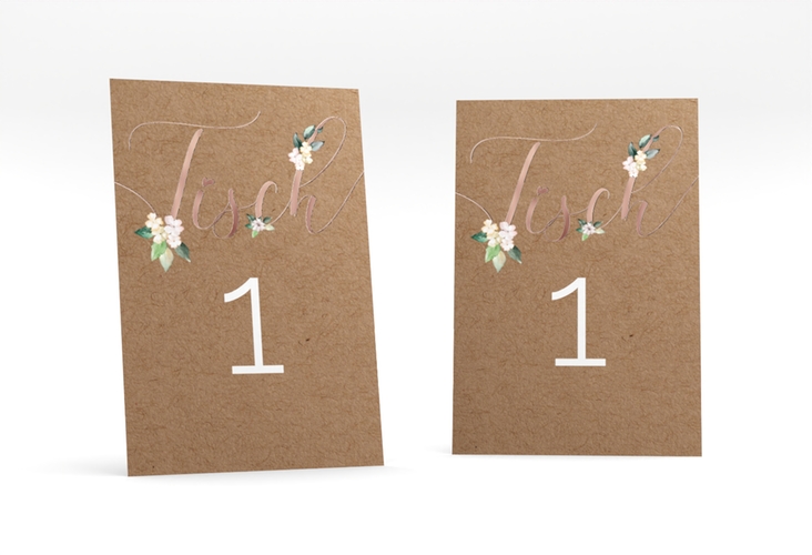 Tischnummer Hochzeit Inlove Tischaufsteller rosegold