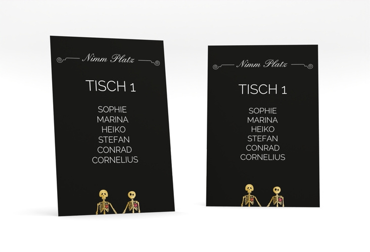 Tischaufsteller Hochzeit Bones Tischaufsteller gold