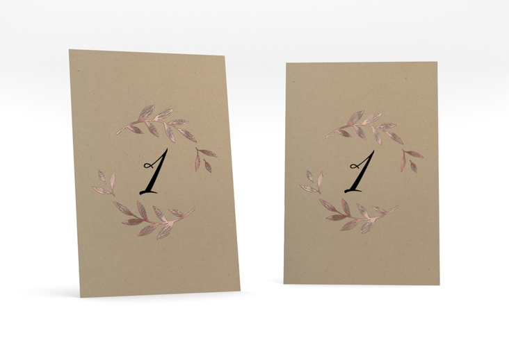 Tischnummer Hochzeit Naturelove Tischaufsteller rosegold