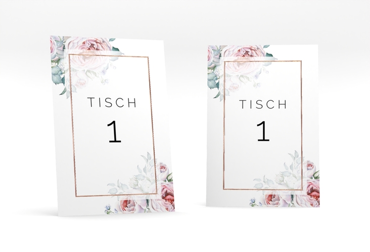 Tischnummer Hochzeit Embrace Tischaufsteller rosegold