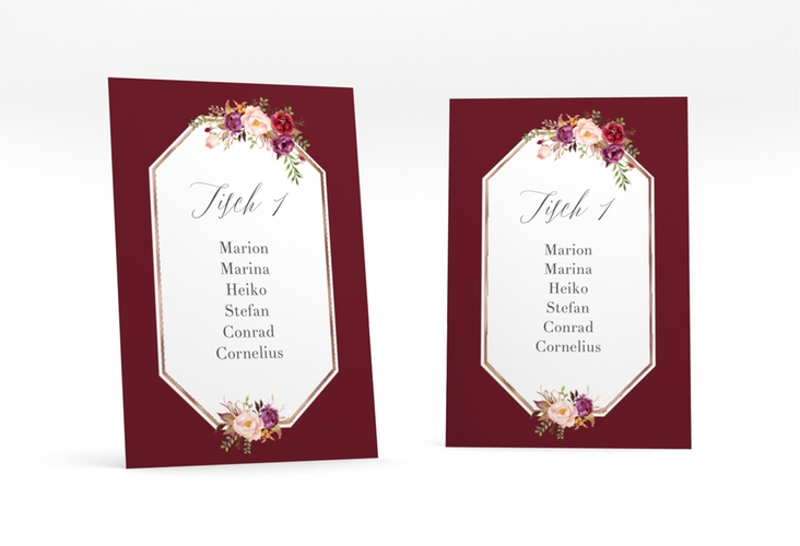 Tischaufsteller Hochzeit Prachtvoll Tischaufsteller rot rosegold