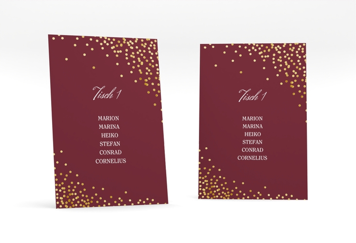 Tischaufsteller Hochzeit Glitter Tischaufsteller rot gold